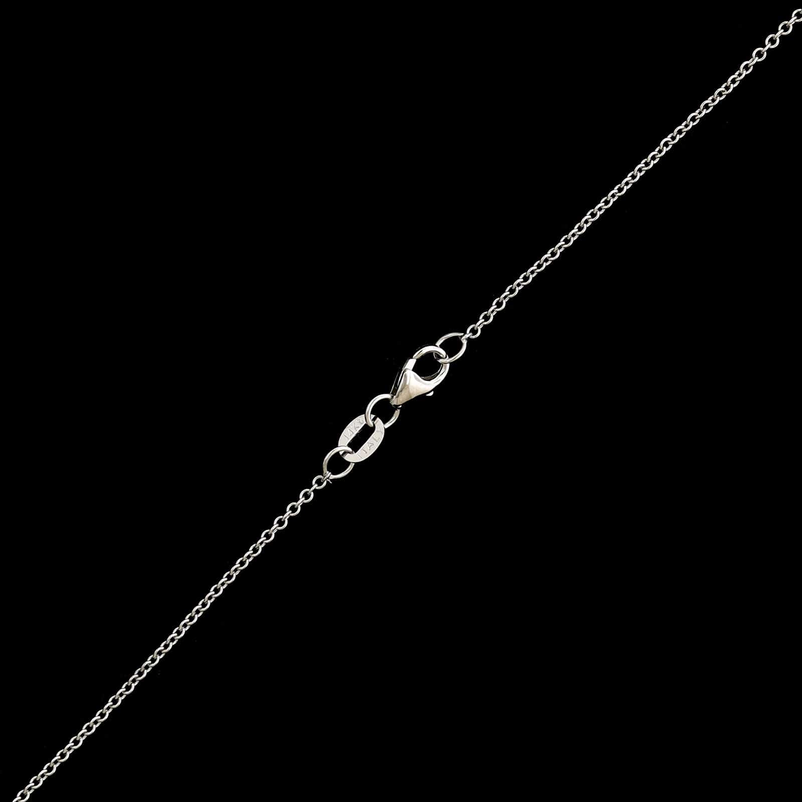 14K White Gold Multicolor Diamond Pendant Necklace