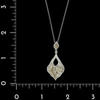 14K White Gold Multicolor Diamond Pendant Necklace