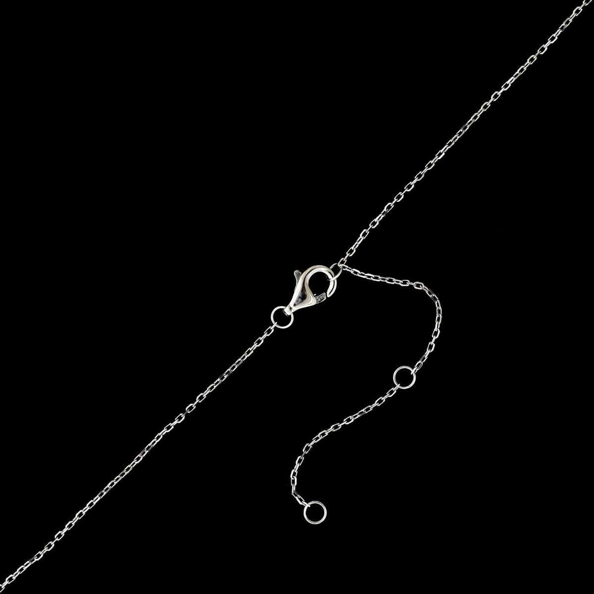 14K White Gold Estate Diamond Pave Star Necklace