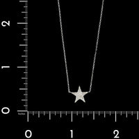 14K White Gold Estate Diamond Pave Star Necklace