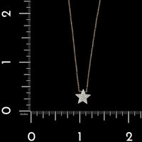 14K Rose and White Gold Estate Diamond Pave Star Necklace