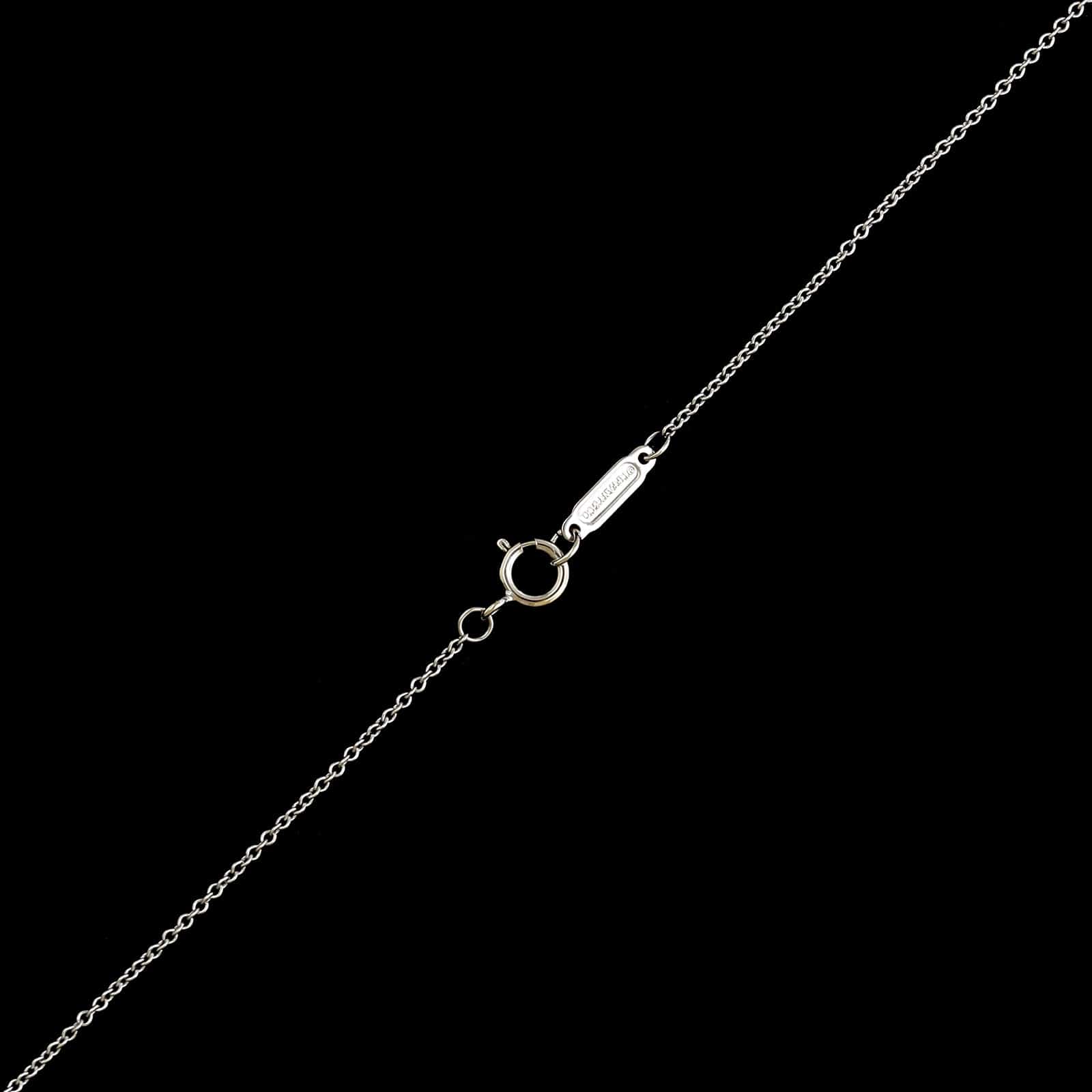Tiffany & Co. 18K White Gold Estate Diamond Flower Key Pendant Necklace