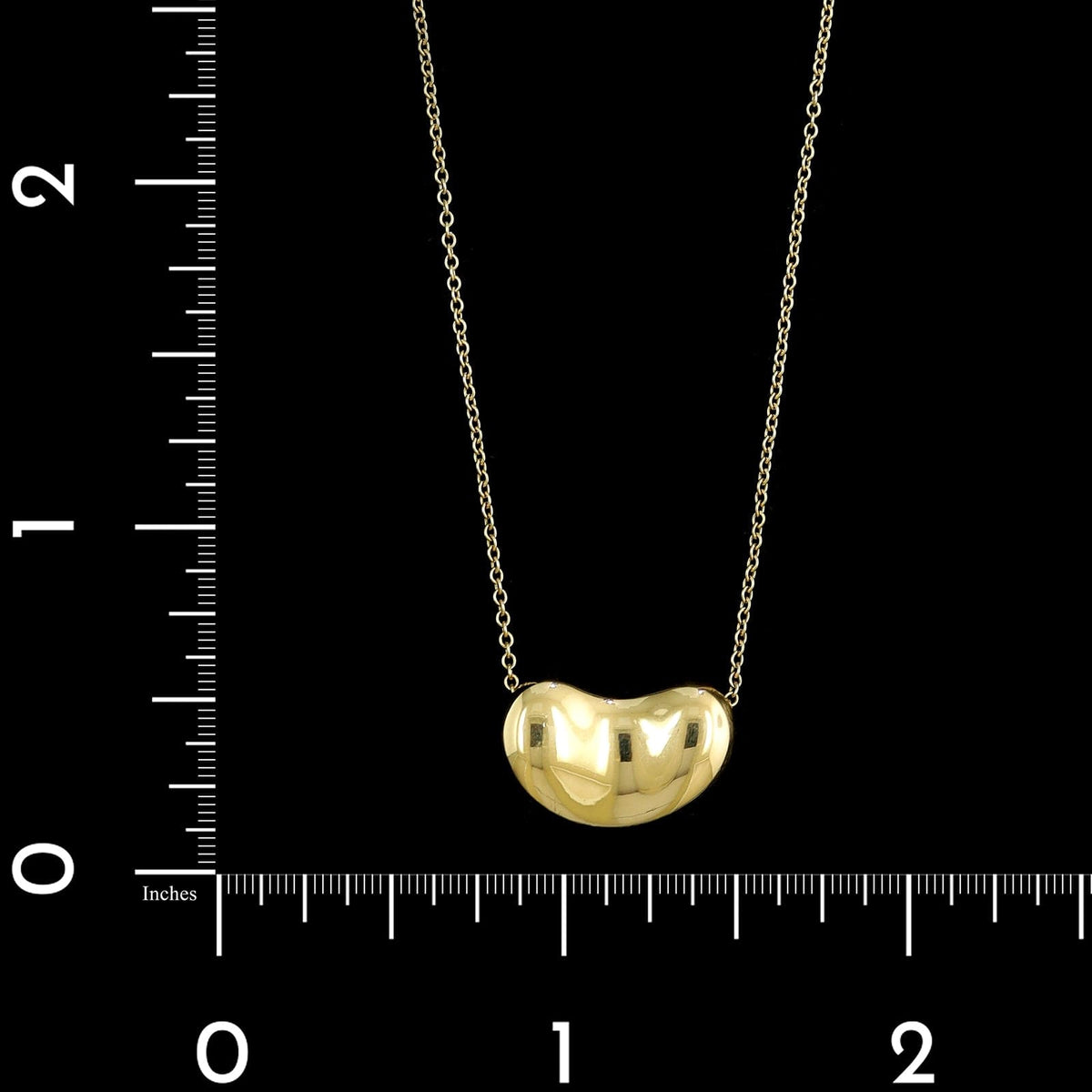Tiffany 18K Yellow Gold Estate Elsa Peretti Bean Pendant Necklace