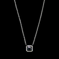14K White Gold Estate Blue Topaz Pendant Necklace