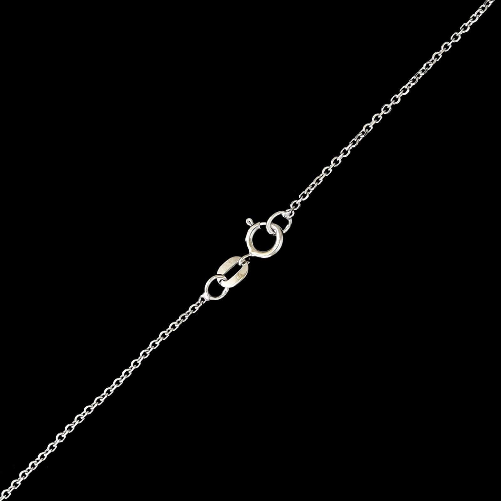 14K White Gold Estate Blue Topaz Pendant Necklace