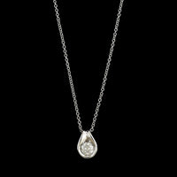 18K White Gold Estate Diamond Pendant Necklace