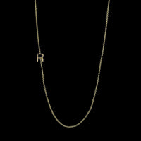 14K Yellow Gold Estate Initial R Necklace