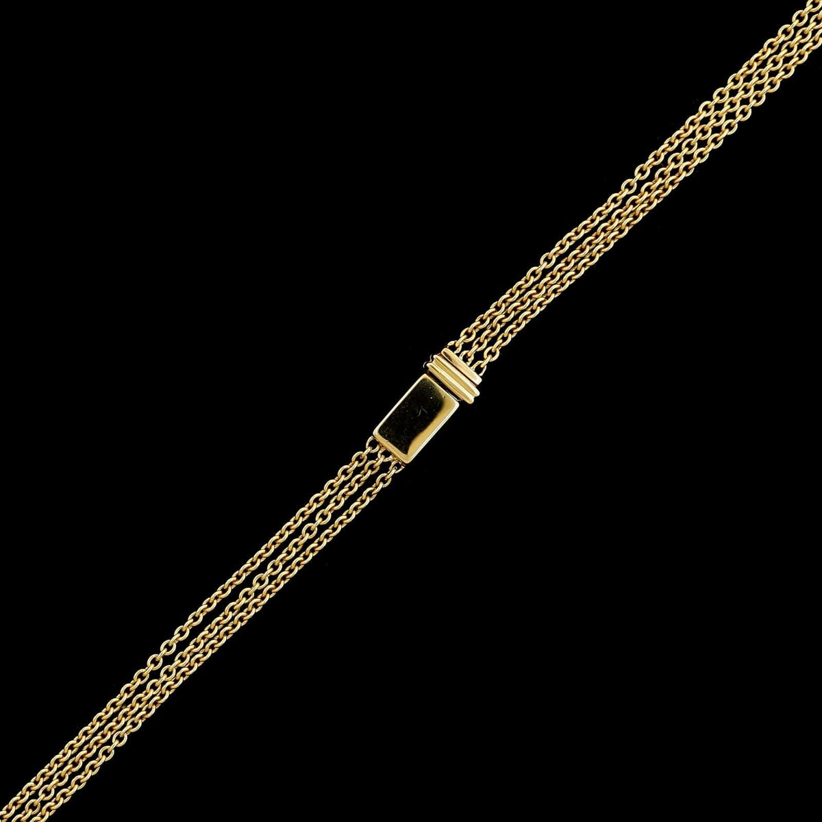 18K Two-tone Gold Estate Multi Row Diamond Necklace