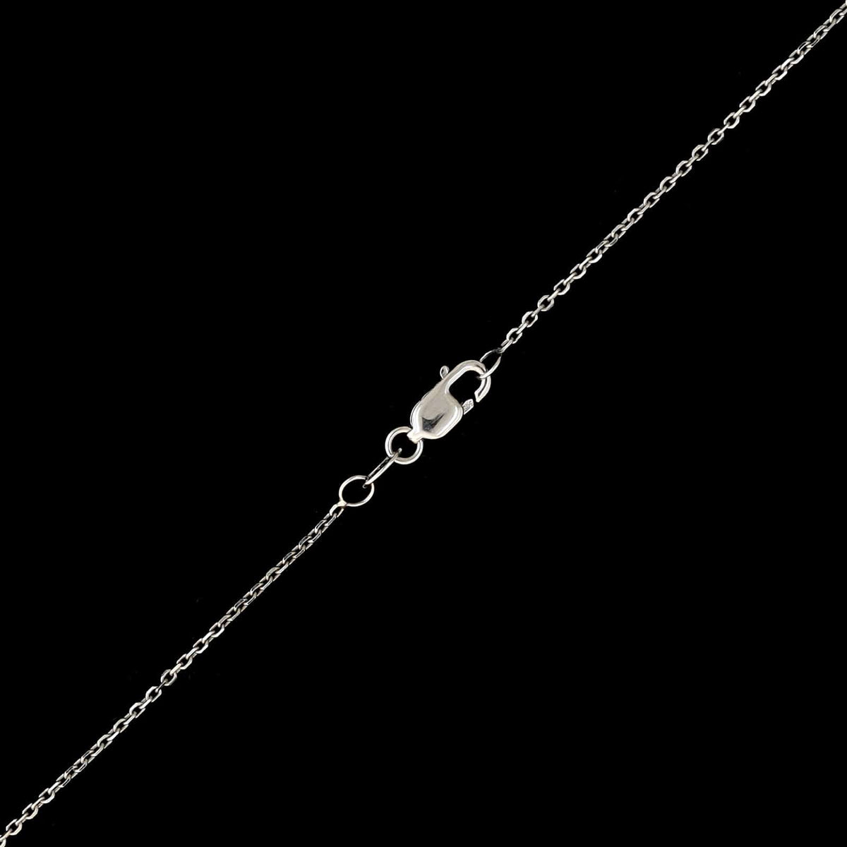 14K White Gold Estate Sapphire and Diamond Pendant Necklace