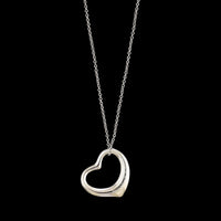 Tiffany & Co. Sterling Silver Estate Elsa Peretti Open Heart Necklace