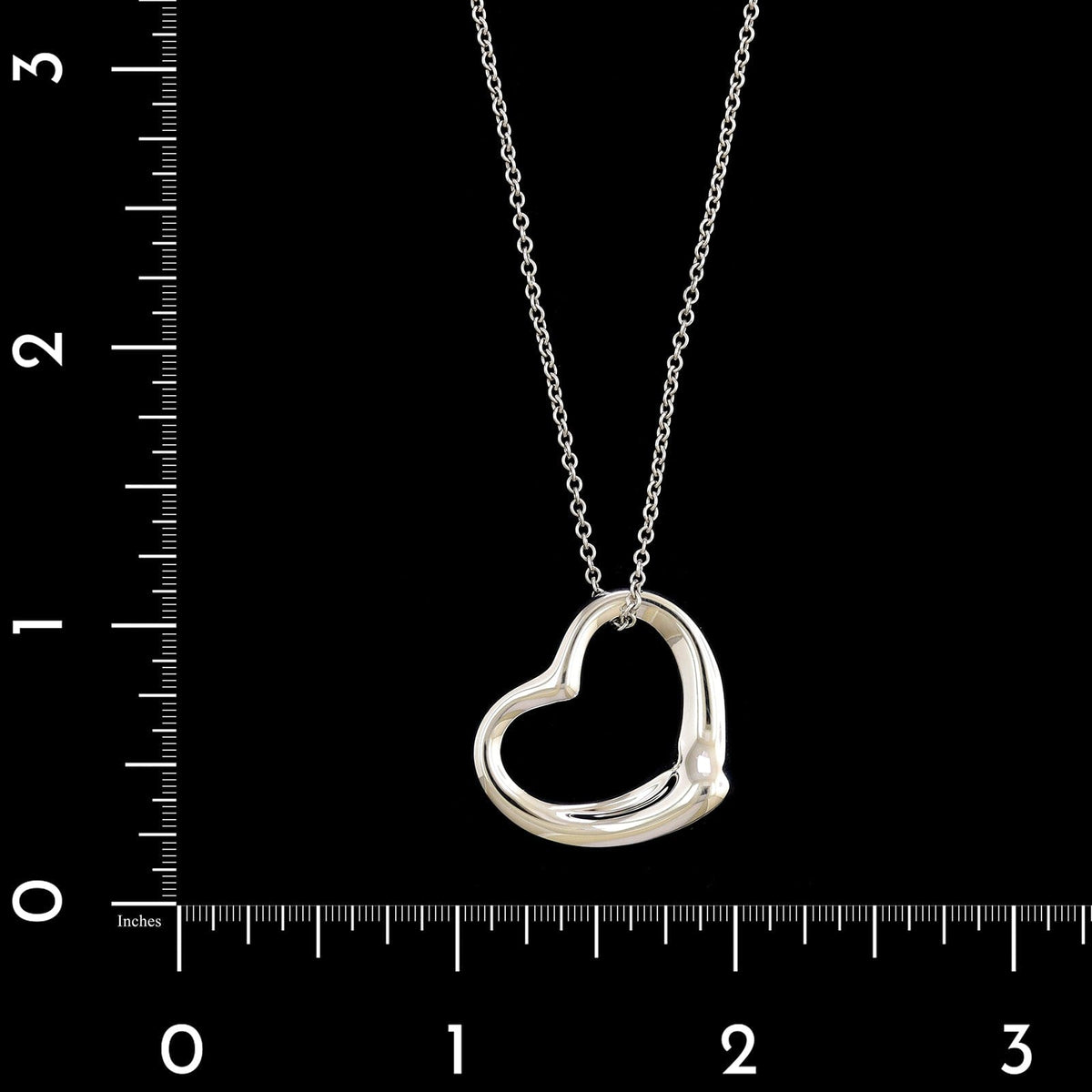 Tiffany & Co. Sterling Silver Estate Elsa Peretti Open Heart Necklace