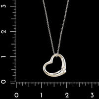 Tiffany & Co. Sterling Silver Estate Elsa Peretti Open Heart Necklace