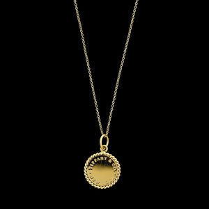 Tiffany & Co. 18K Yellow Gold Estate New York Disc Pendant