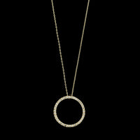 Roberto Coin 18K Yellow Gold Estate Diamond Pave Circle Necklace