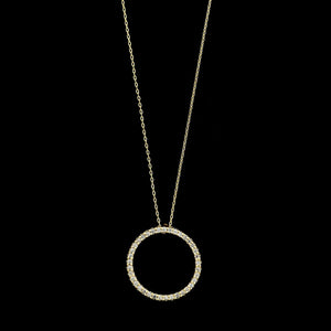 Roberto Coin 18K Yellow Gold Estate Diamond Pave Circle Necklace