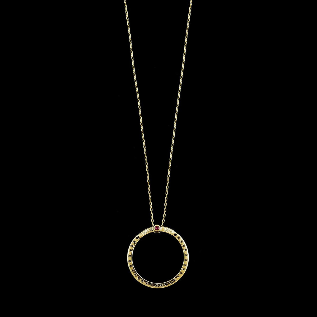 Roberto Coin 18K Yellow Gold Estate Diamond Pave Circle Necklace