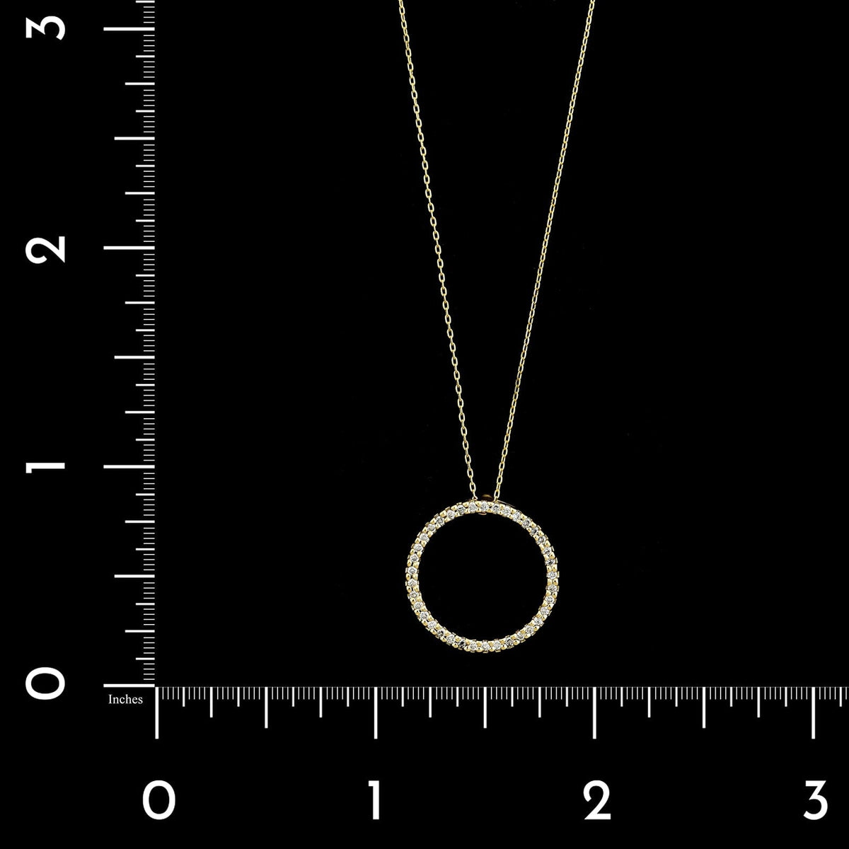 Roberto Coin 18K Yellow Gold Estate Diamond Pave Circle Necklace