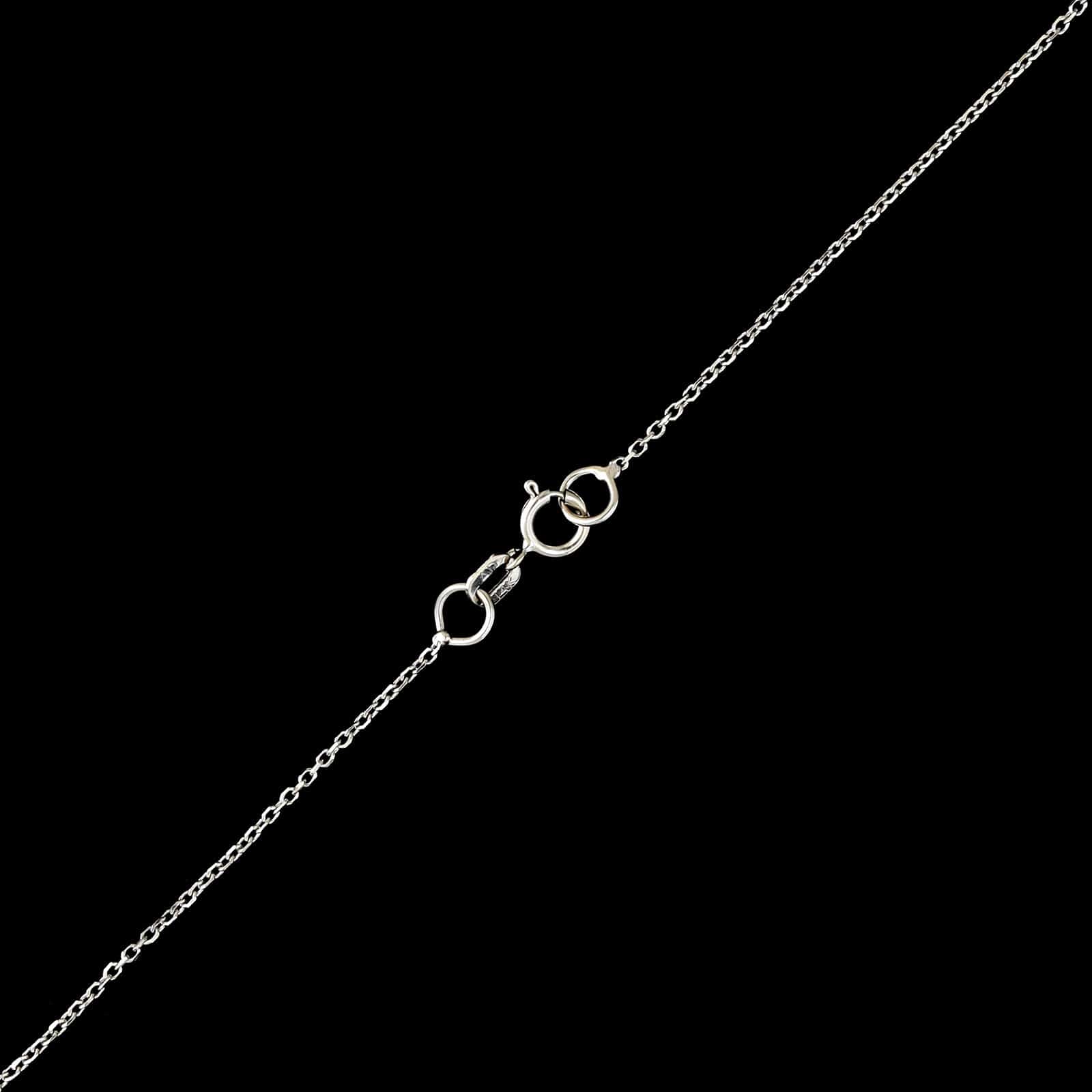 14K White Gold Diamond Solitaire Pendant Necklace