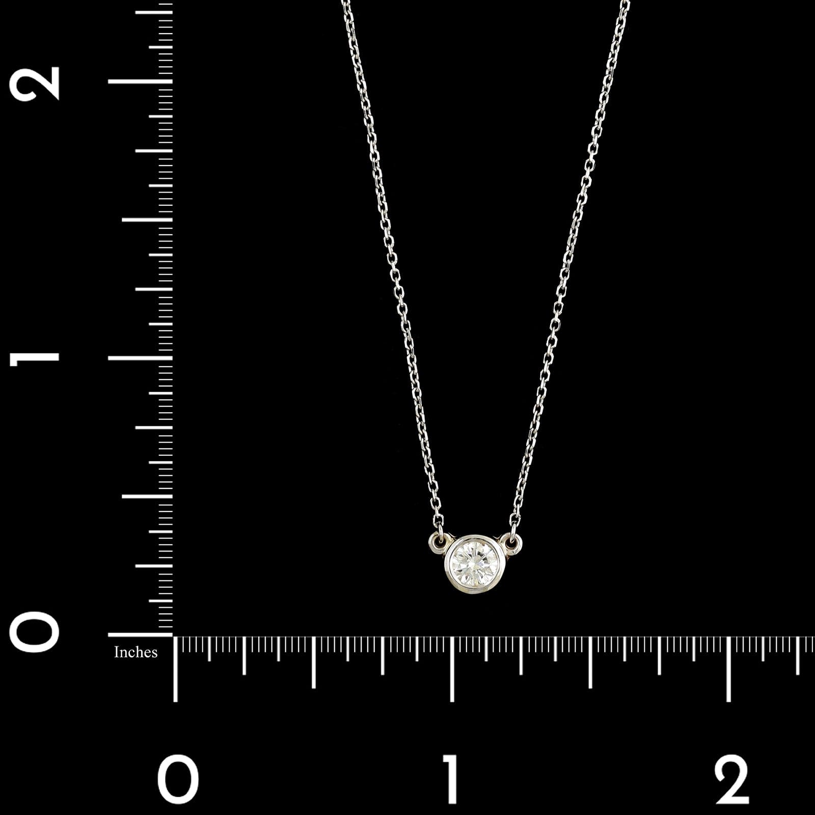 14K White Gold Diamond Solitaire Pendant Necklace