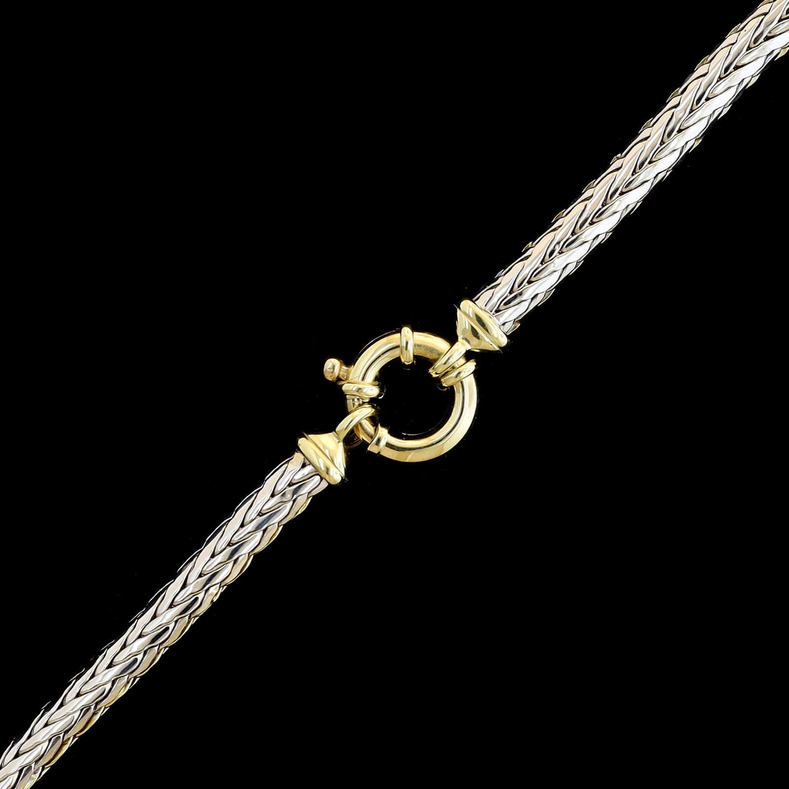 14K Two-tone Gold Estate Wheat Chain