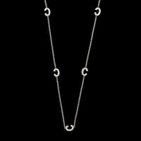 Roberto Coin 18K White Gold Estate Initial "C" Diamond Station Necklace