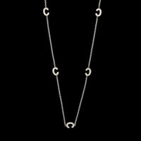 Roberto Coin 18K White Gold Estate Initial "C" Diamond Station Necklace