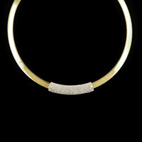 14K Two-tone Gold Estate Diamond Omega Necklace