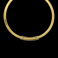 14K Two-tone Gold Estate Diamond Omega Necklace