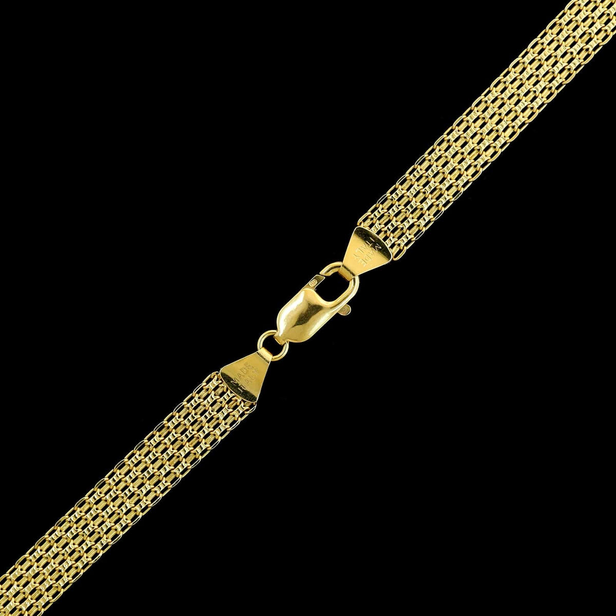 14K Yellow Gold Estate Bismark Link Necklace