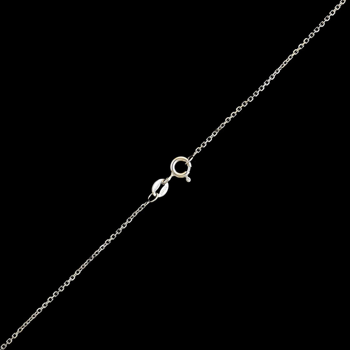 14K White Gold Estate Emerald and Diamond Pendant