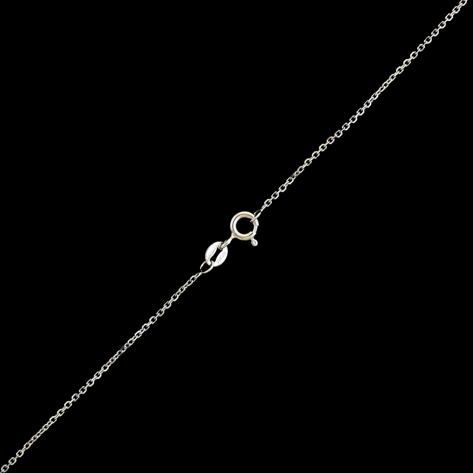 14K White Gold Estate Emerald and Diamond Pendant