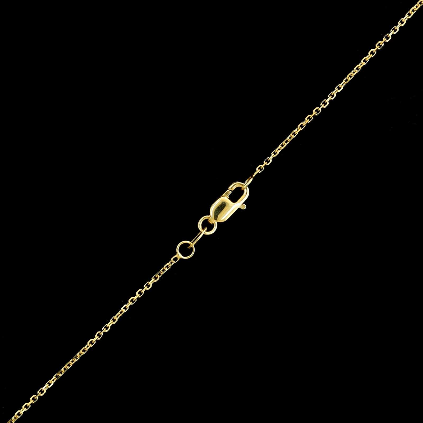 18K Yellow Gold Estate Ruby and Diamond Cross Pendant Necklace