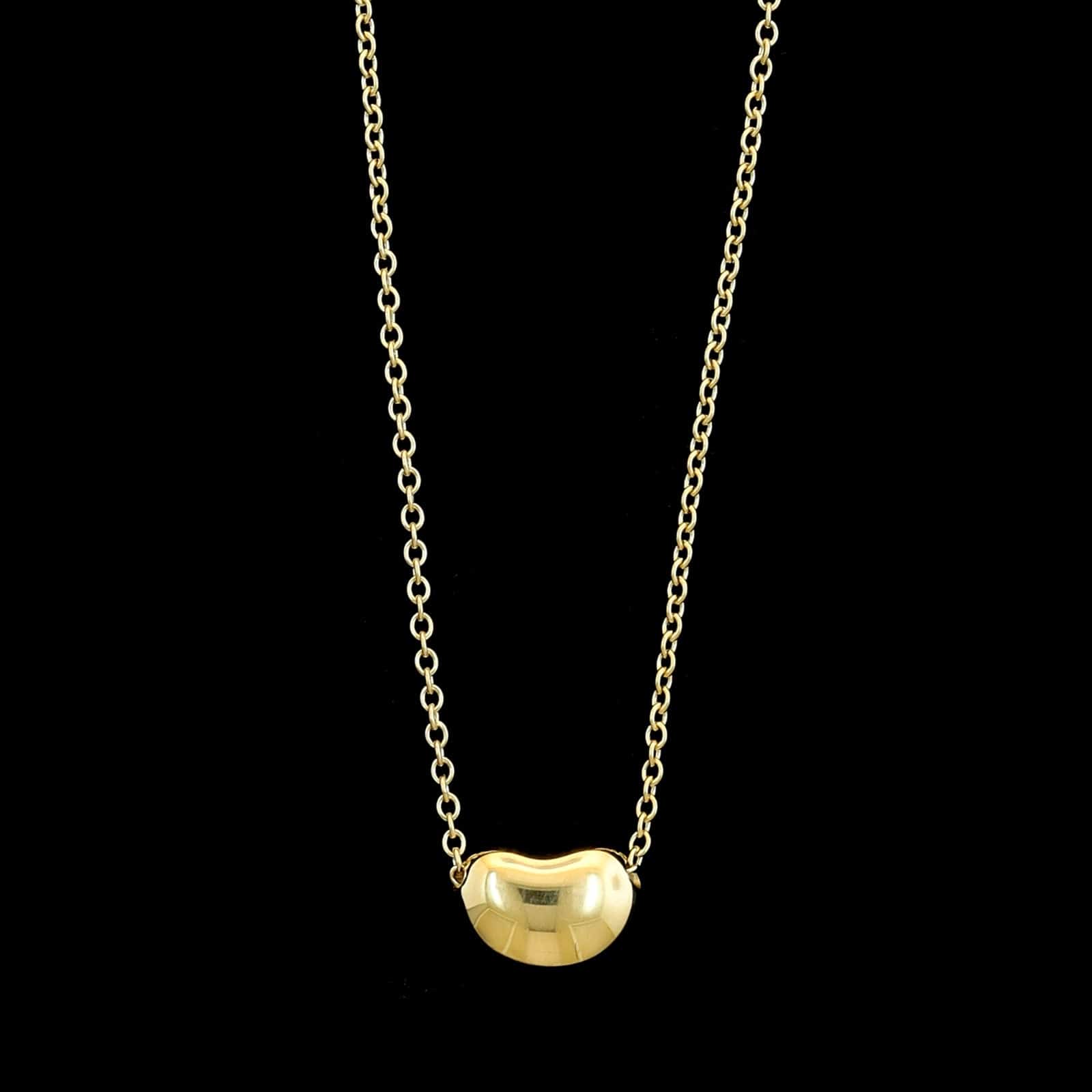 Tiffany & Co. 18K Yellow Gold Estate Elsa Peretti Bean Pendant Necklace