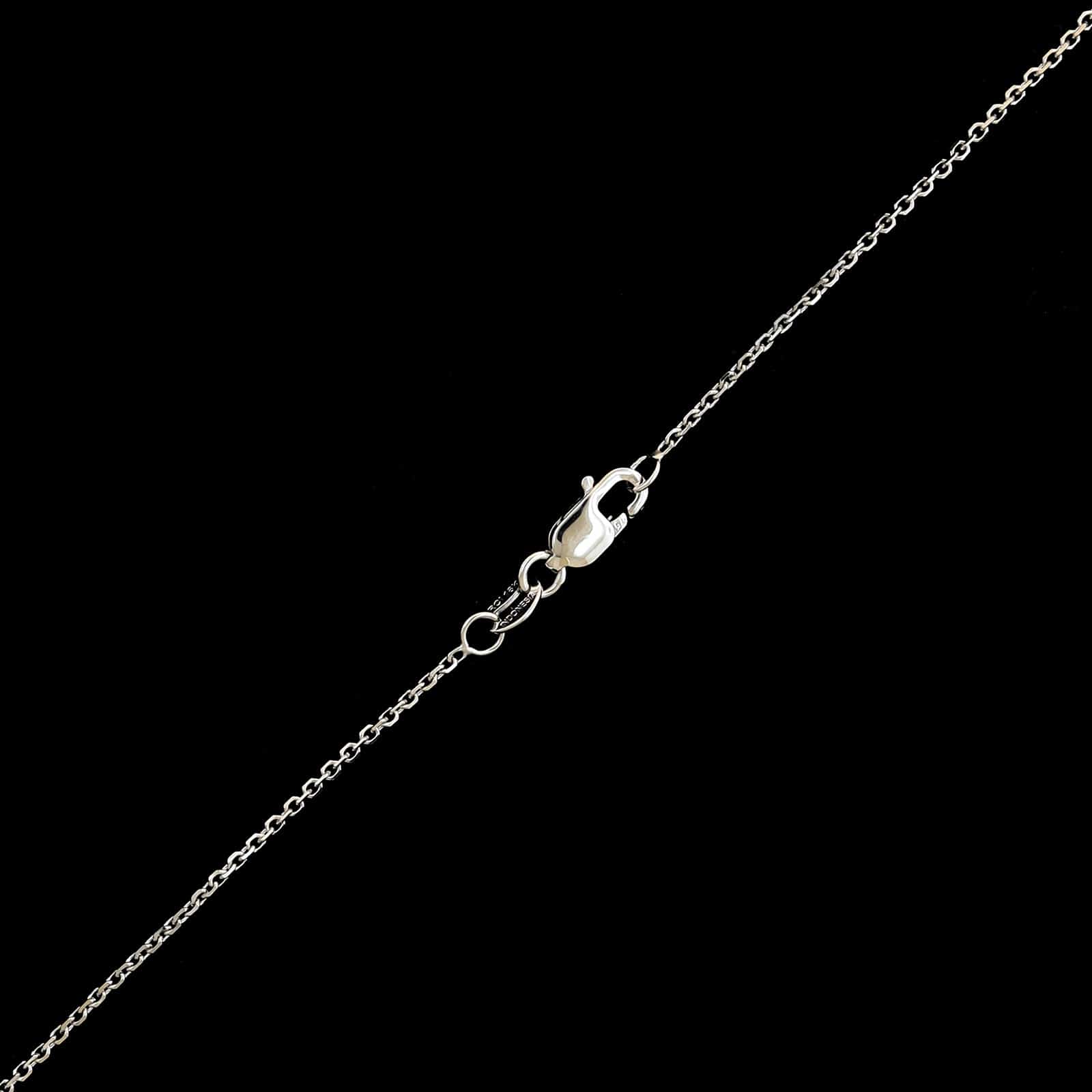 18K White Gold Estate Sapphire and Diamond Pendant Necklace