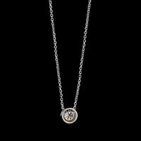 14K White Gold Estate Diamond Solitaire Pendant Necklace