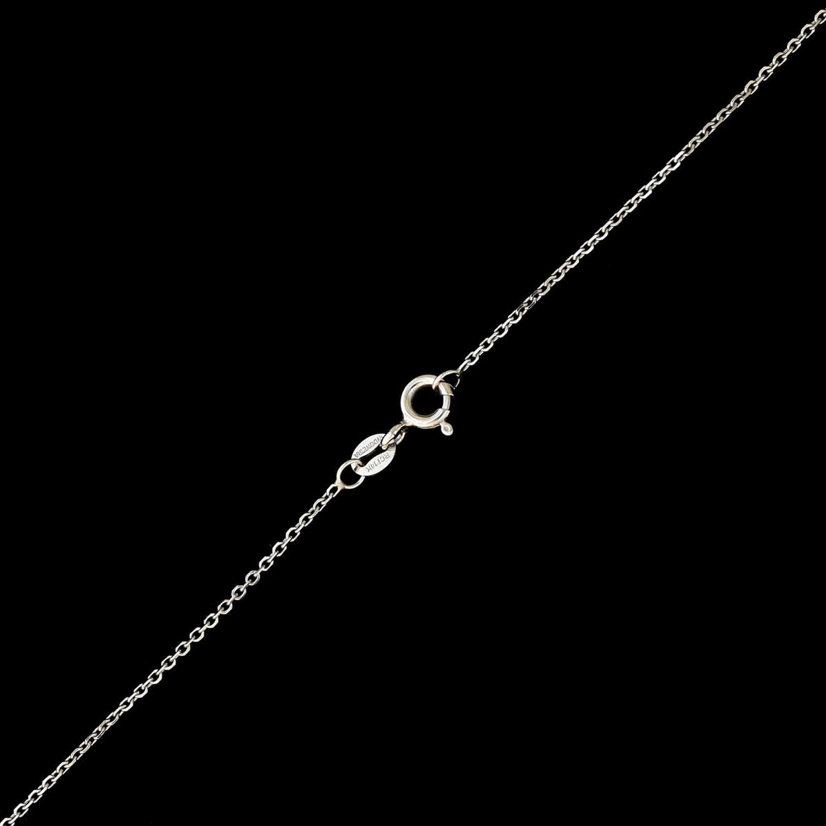 14K White Gold Estate Diamond Solitaire Pendant Necklace