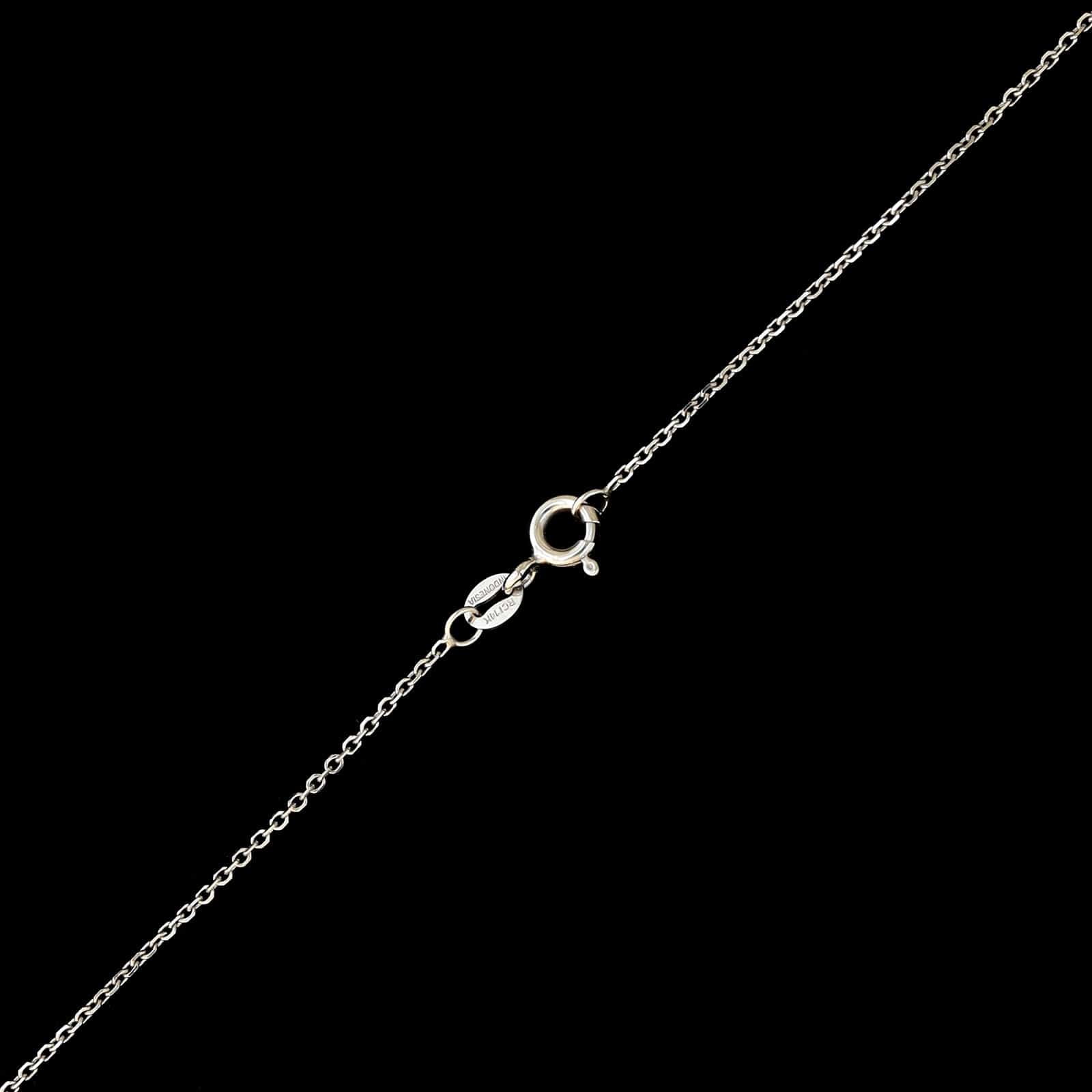 14K White Gold Estate Diamond Solitaire Pendant Necklace