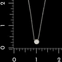 14K White Gold Estate Diamond Solitaire Pendant Necklace