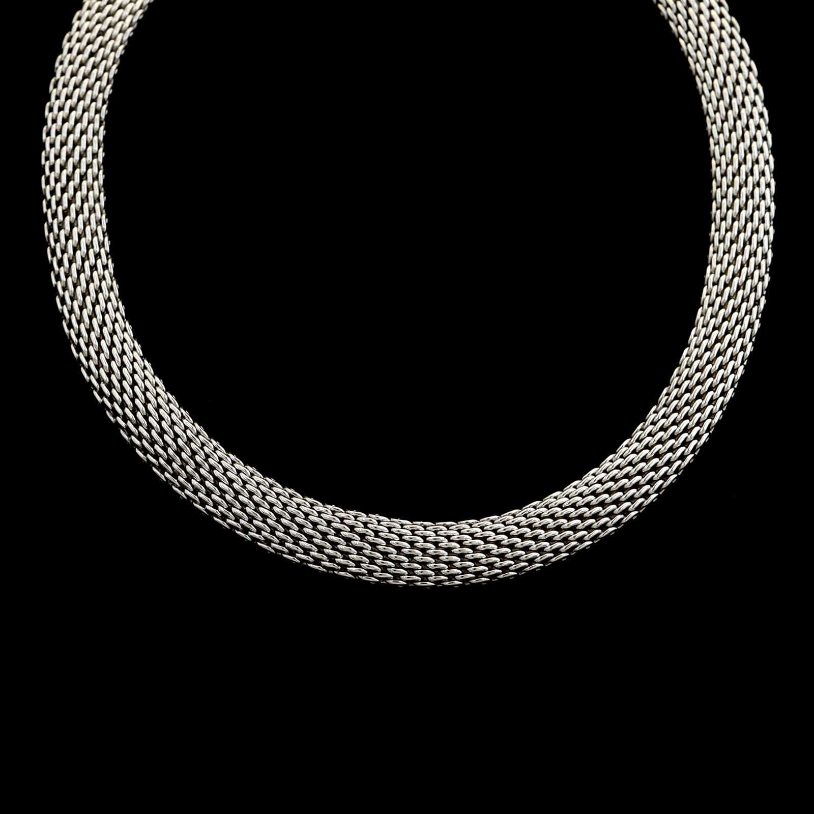 Tiffany & Co. Sterling Silver Estate Somerset Mesh Link Necklace