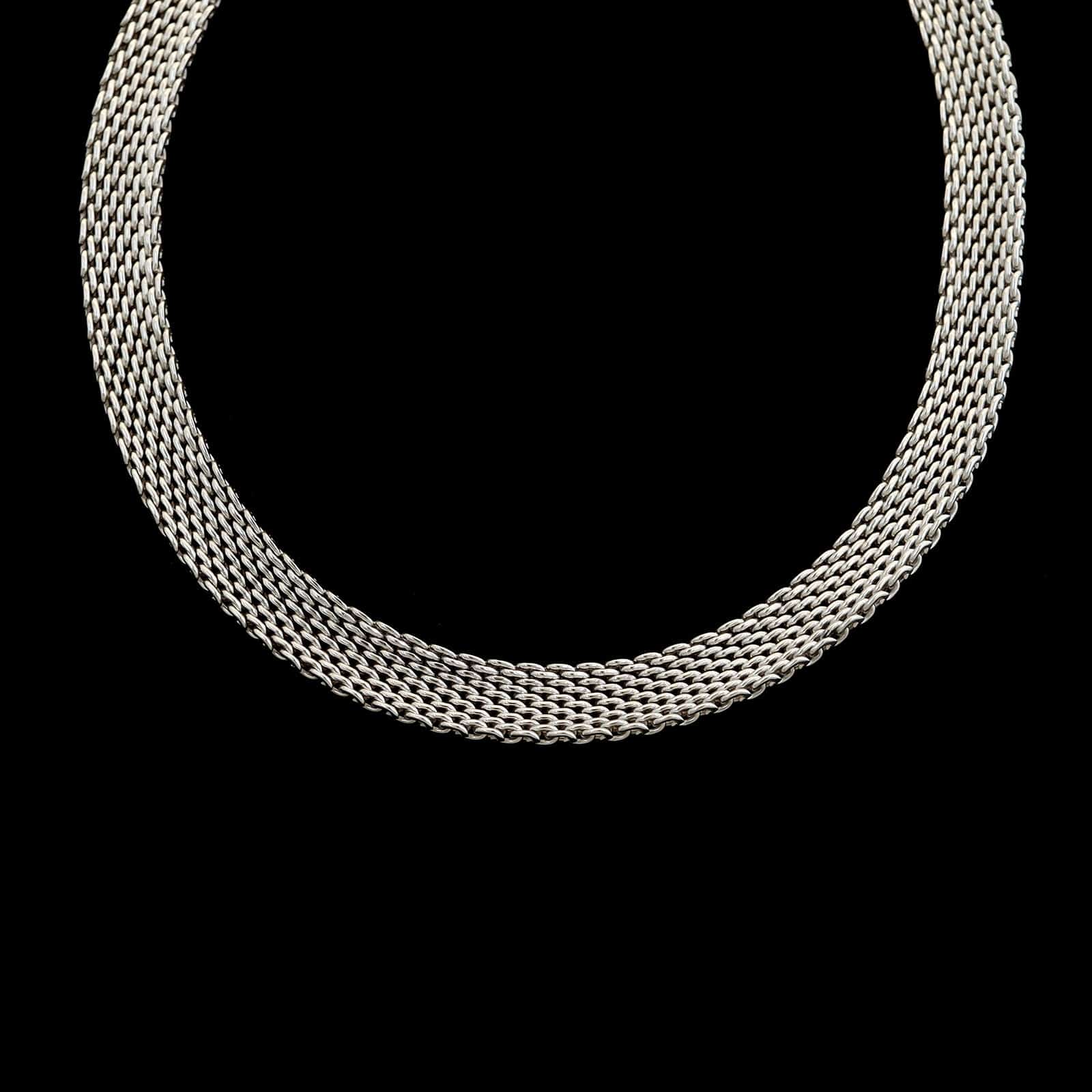 Tiffany & Co. Sterling Silver Estate Somerset Mesh Link Necklace