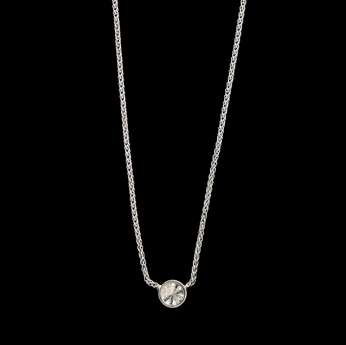 14K White Gold Estate Diamond Necklace