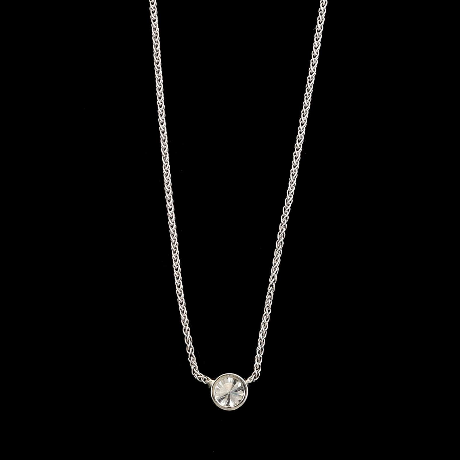 14K White Gold Estate Diamond Necklace