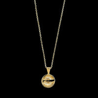 18K Yellow Gold Estate Diamond Solitaire Pendant Necklace