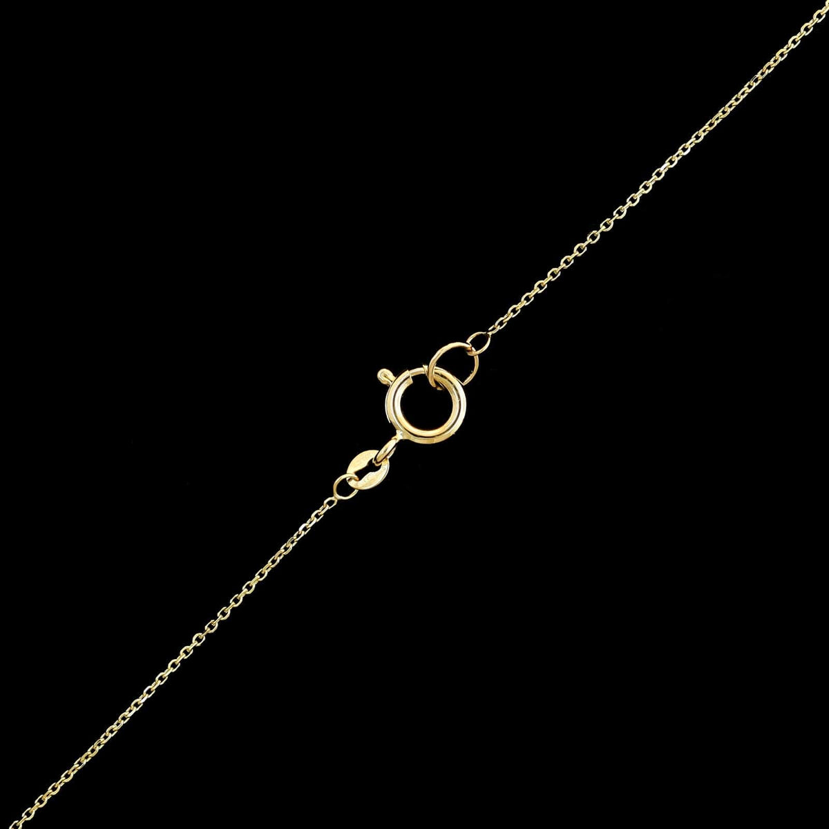 18K Yellow Gold Estate Diamond Solitaire Pendant Necklace