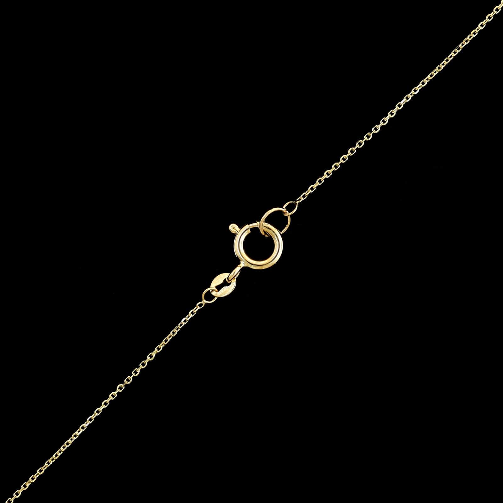 18K Yellow Gold Estate Diamond Solitaire Pendant Necklace