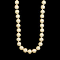 14K Yellow Gold Estate Cultured Pearl and Diamond Necklace