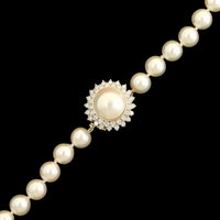 14K Yellow Gold Estate Cultured Pearl and Diamond Necklace