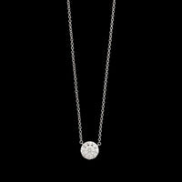 Memoire 18K White Gold Estate Diamond Bouquet Pendant Necklace