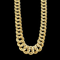 14K Yellow Gold Estate Graduated Double Link Necklace