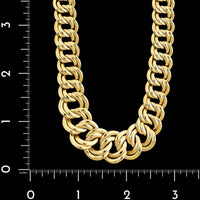 14K Yellow Gold Estate Graduated Double Link Necklace